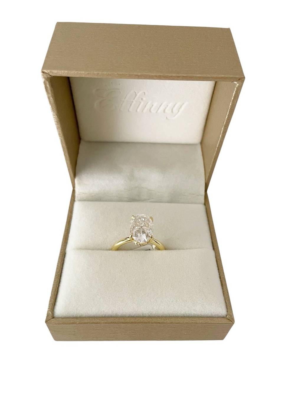 Effinny 3.5ct Oval Moissanite Engagement Ring GRA Certified Size 6 - Picture 4 of 8